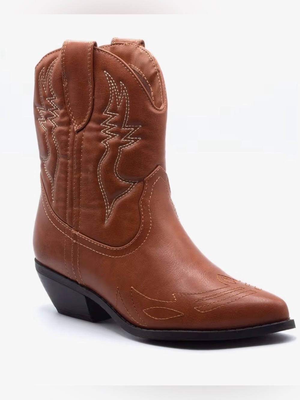Soda Rigging Western Cognac Cowboy Bootie Size 8
